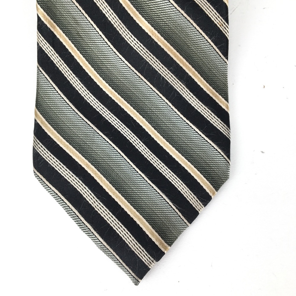 Platinum striped 100% silk neck tie